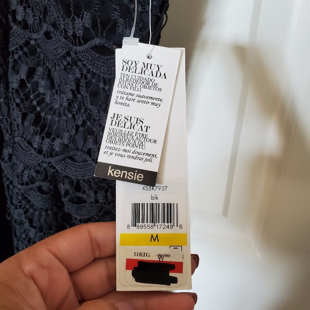 Kensie Crochet Lace Black Dress Nwt Size M — image 3 of 8
